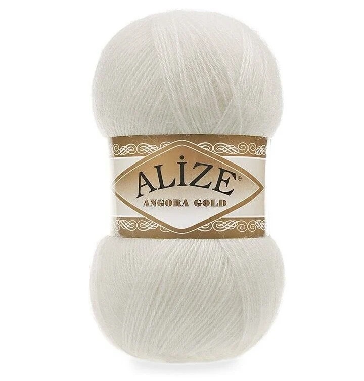 

Пряжа Angora Gold 20% шерсть, 80% акрил 550м/100гр (450), Белый
