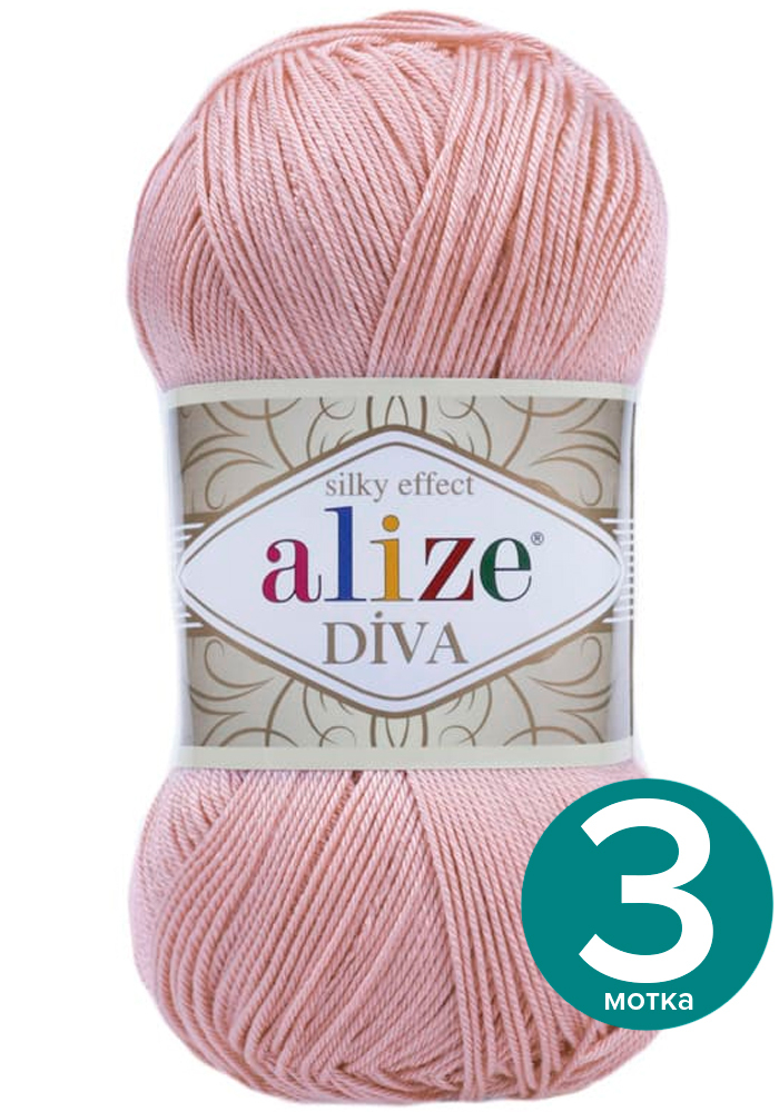 

Пряжа Alize Diva (Ализе Дива) - нежная роза (363), 100 г / 350 м (100% микрофибра акрил) -, Розовый, Divа klubоk.shор