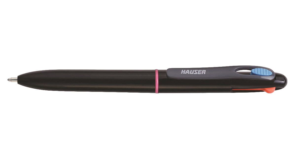Ручка шариковая Hauser 4-в-1 Trendz, чернила: голубые, фиолетовые, розовые, оранжевые