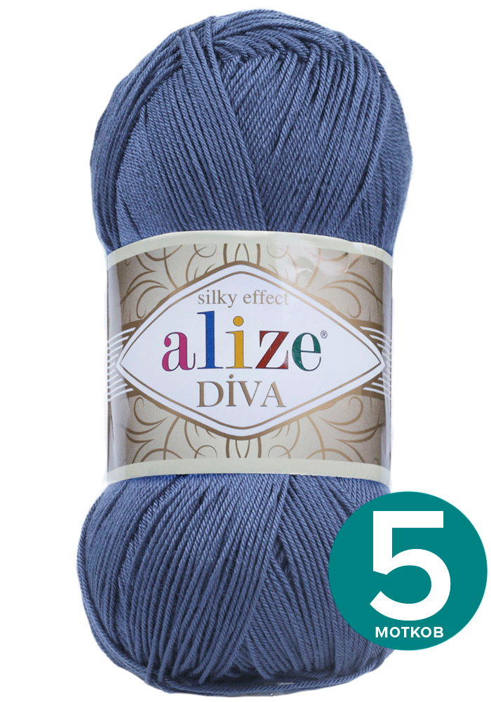 

Пряжа Alize Diva (Ализе Дива) - ярко-синий (353), 100 г / 350 м (100% микрофибра акрил) -, Divа klubоk.shор