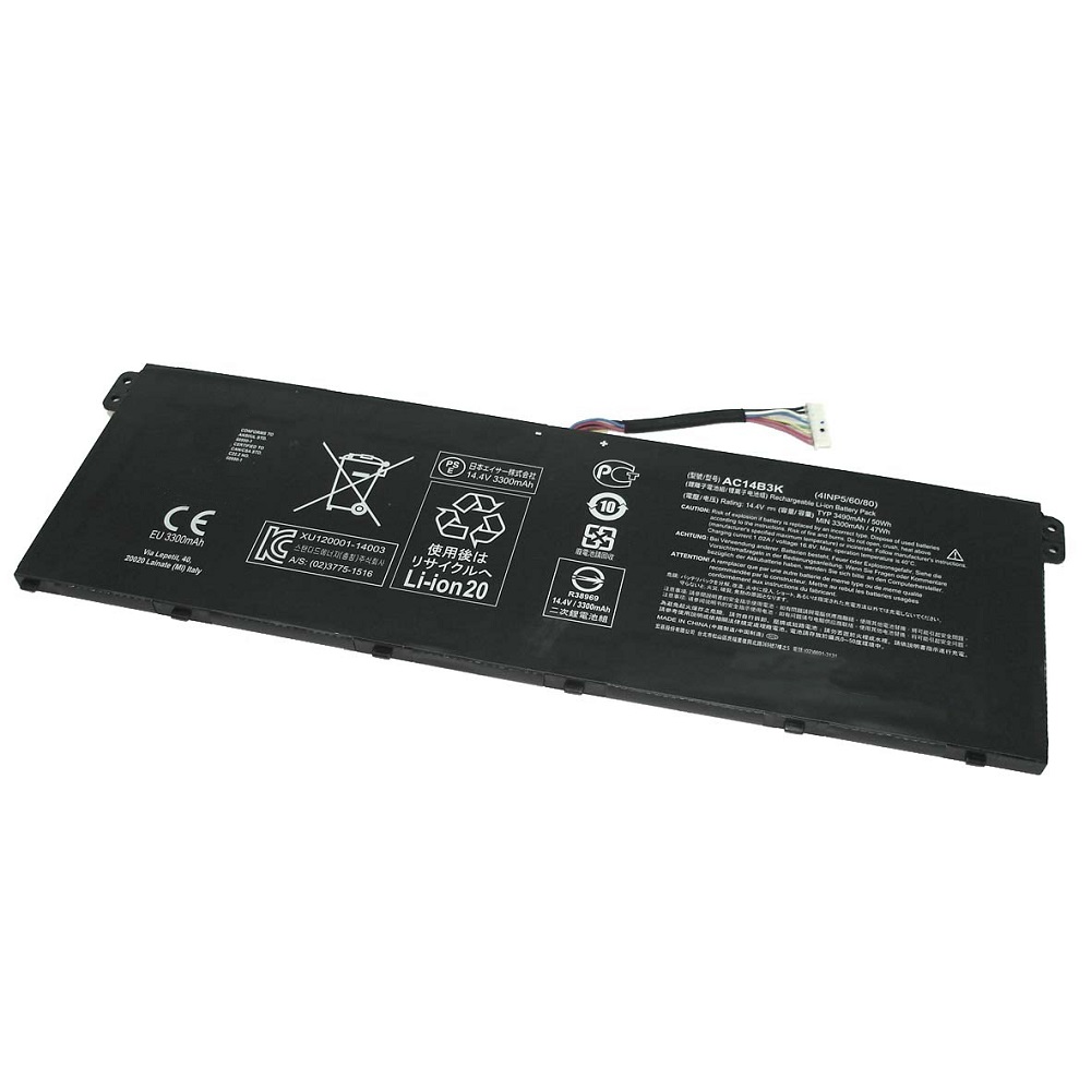 

Аккумулятор для ноутбука Acer CB3-531 15.2V 3300mAh 48Wh AC14B3K 4INP5/60/80
