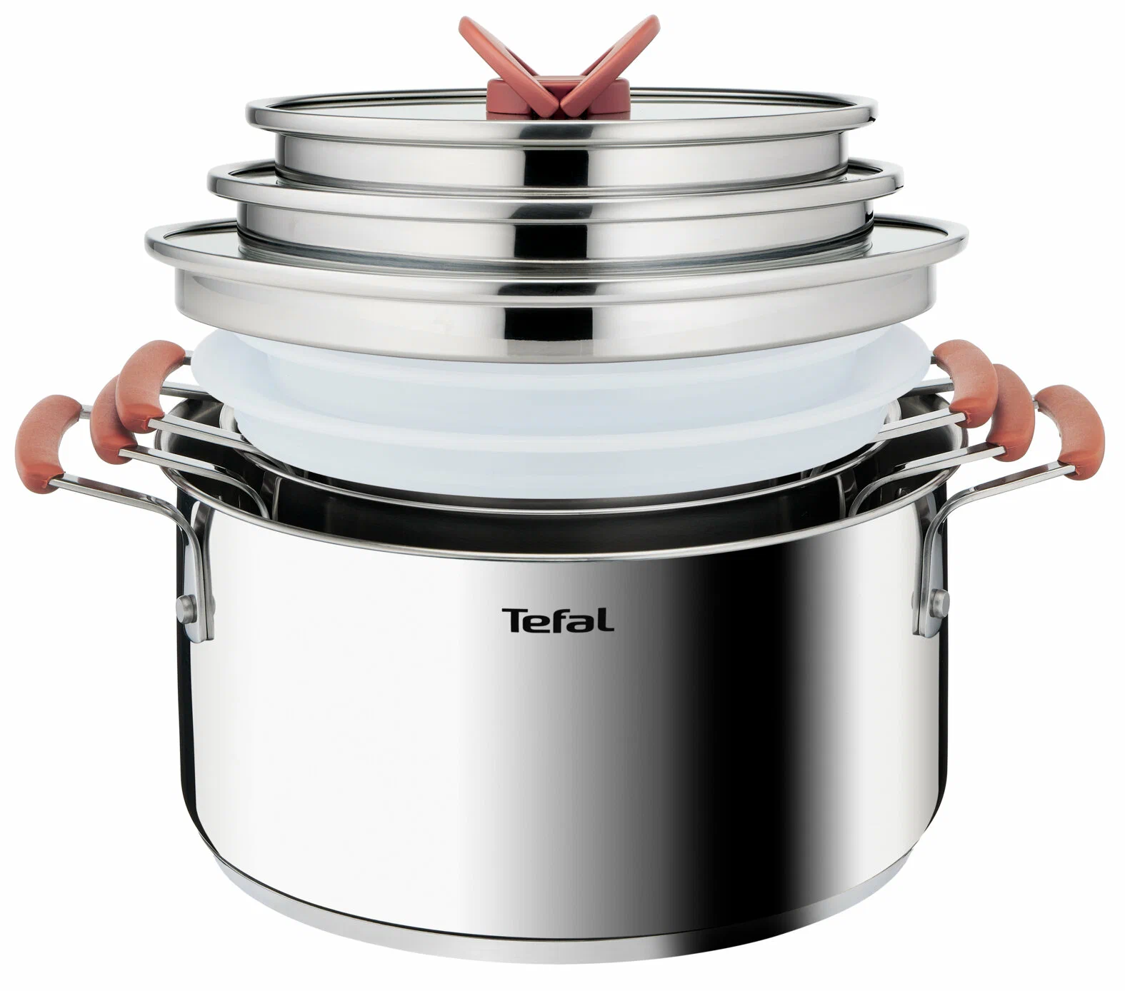 

Набор посуды Tefal Opti Space G720SD74, Красный