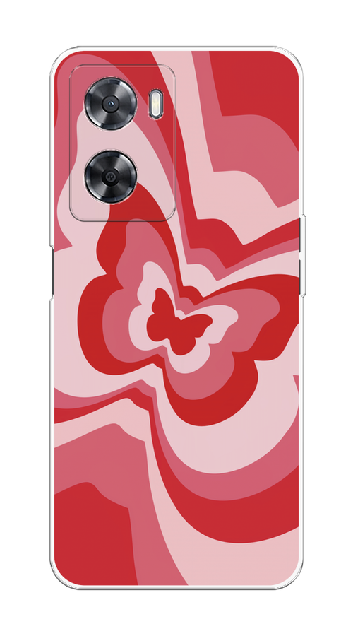 

Чехол на Oppo A57 4G/A77 4G/A77s 4G/A57s "Бабочка в стиле хиппи", Красный;розовый, 2511850-1