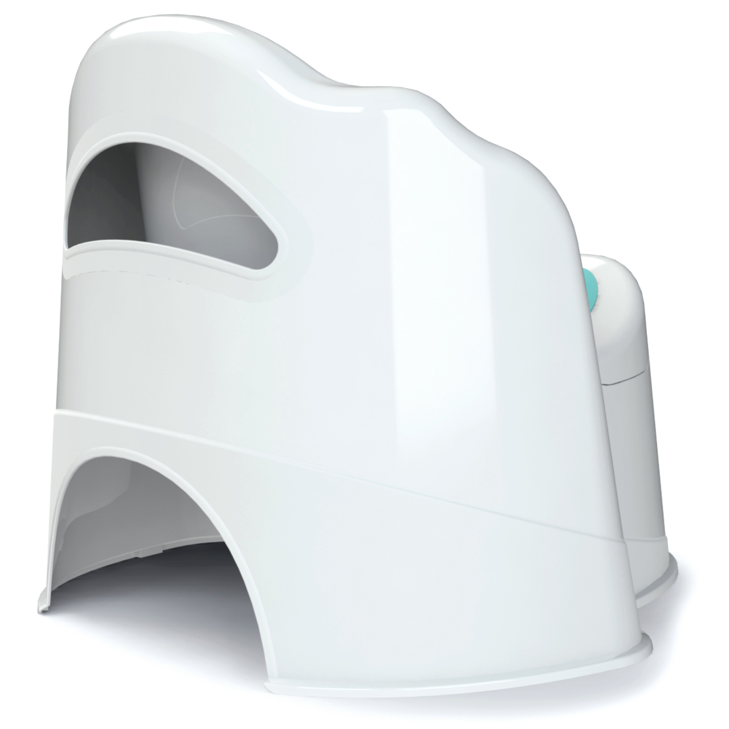 Горшок ТРОН 350Х370Х310мм с крышкой (белый-бирюзовый)