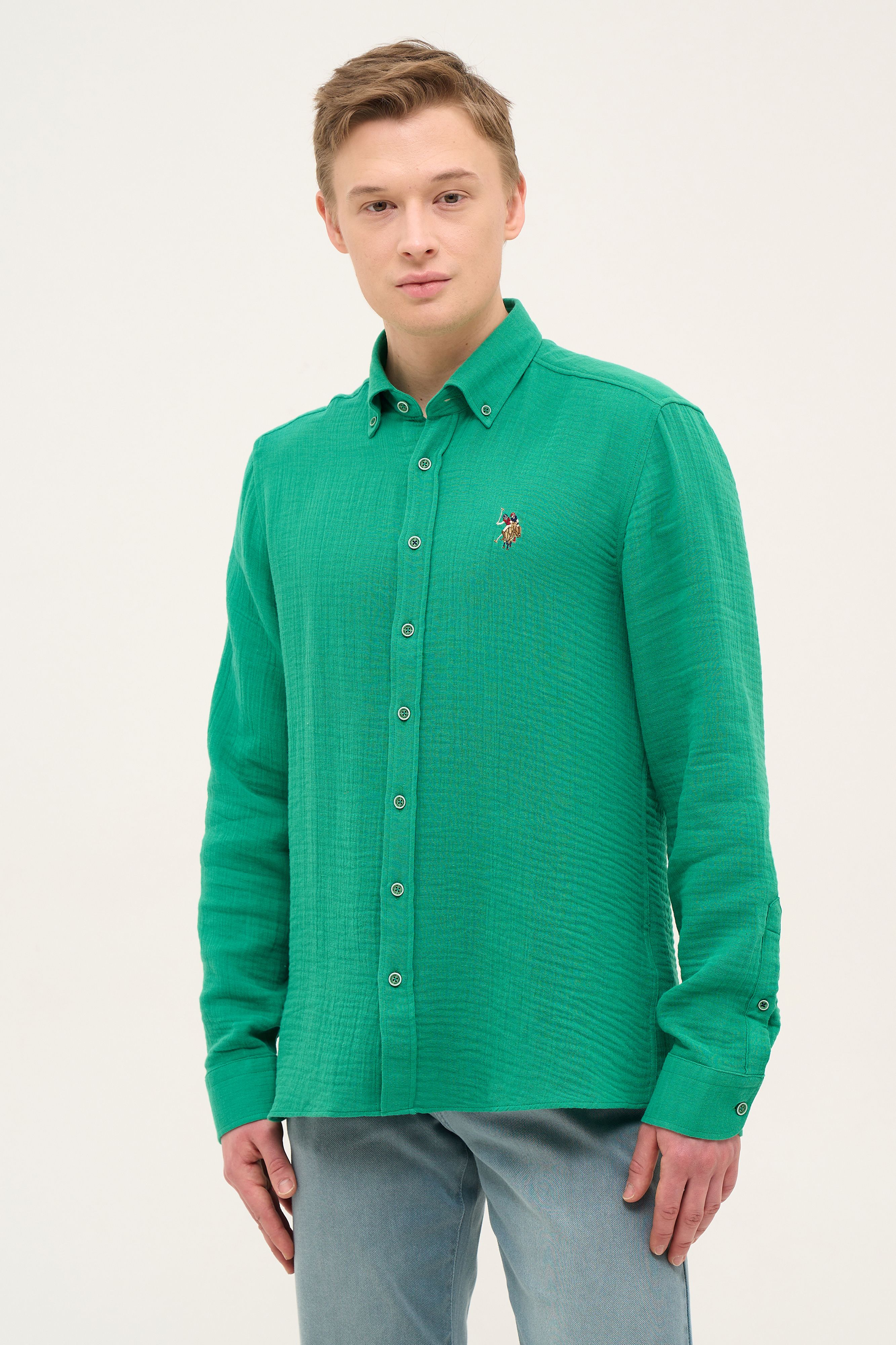 

Рубашка мужская U.S. POLO Assn. G081SZ0040MUSLI зеленая S, Зеленый, G081SZ0040MUSLI