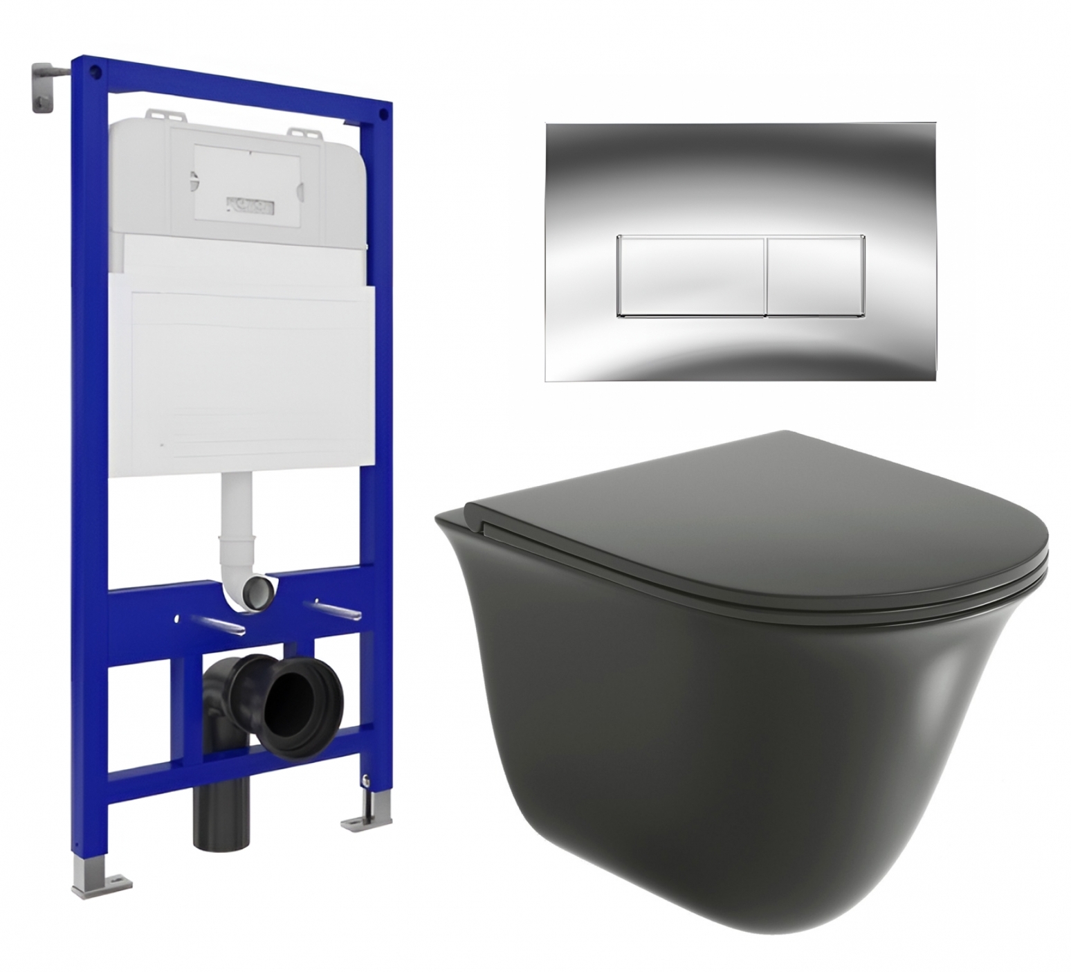 Комплект инсталляция Enio Tecnico унитаз Grossman BMS кнопка хром 535205 35671₽