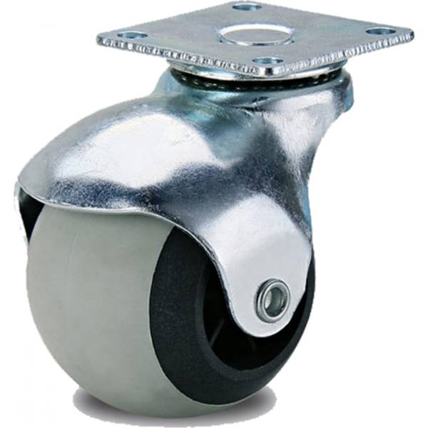 фото Поворотное колесо brante 40 мм на площадке шар серая резина 104207
