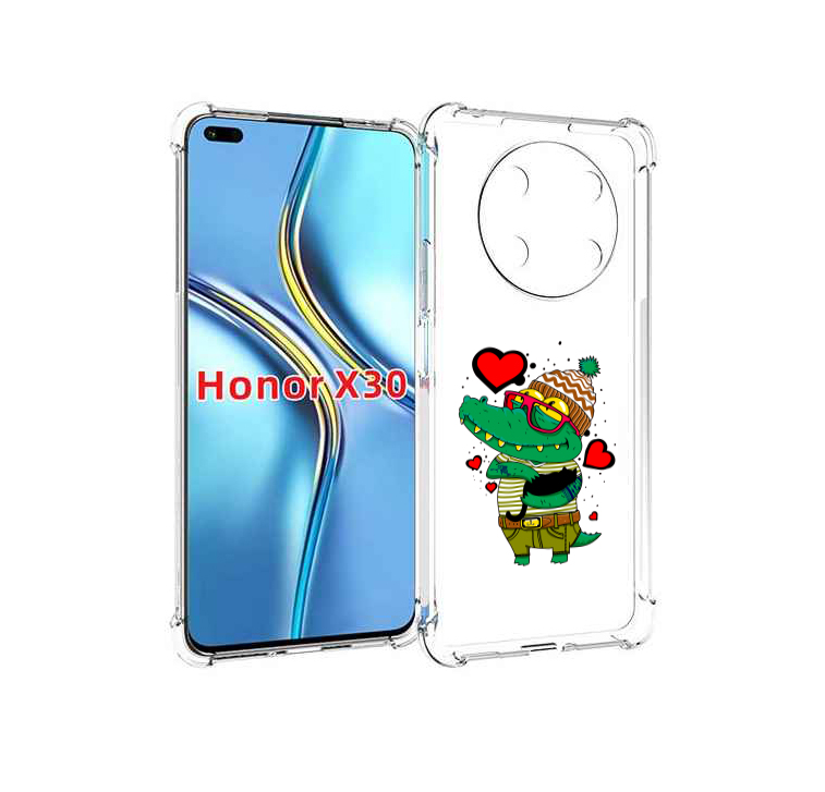 

Чехол MyPads Влюбленный крокодил для Honor X30 / Magic4 Lite 5G, Прозрачный, Tocco