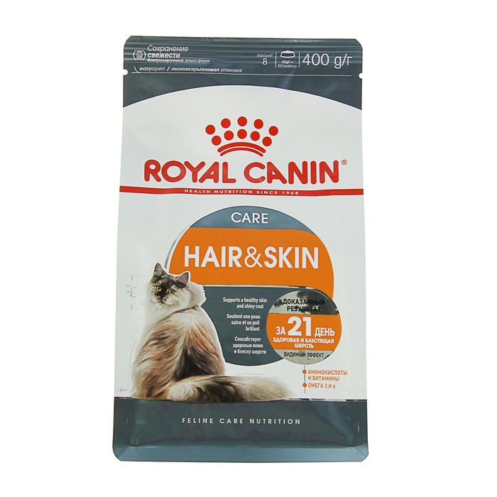 фото Сухой корм rc hair and skin care для кошек, для кожи и шерсти, 400 г nobrand