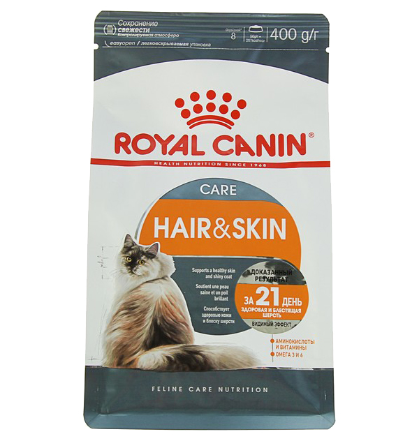 фото Сухой корм для кошек royal canin hair and skin care для кожи и шерсти птица 400 г