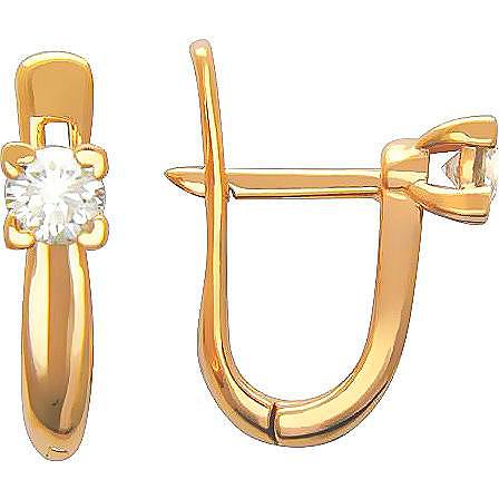 

Серьги женские из золота Эстет 01С114417, фианит, 01С114417