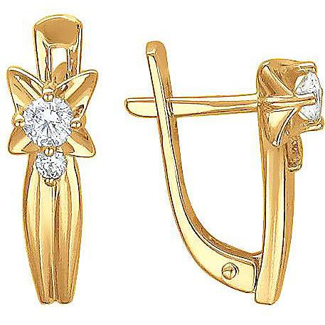 

Серьги женские из золота Эстет 01С115758, фианит, 01С115758