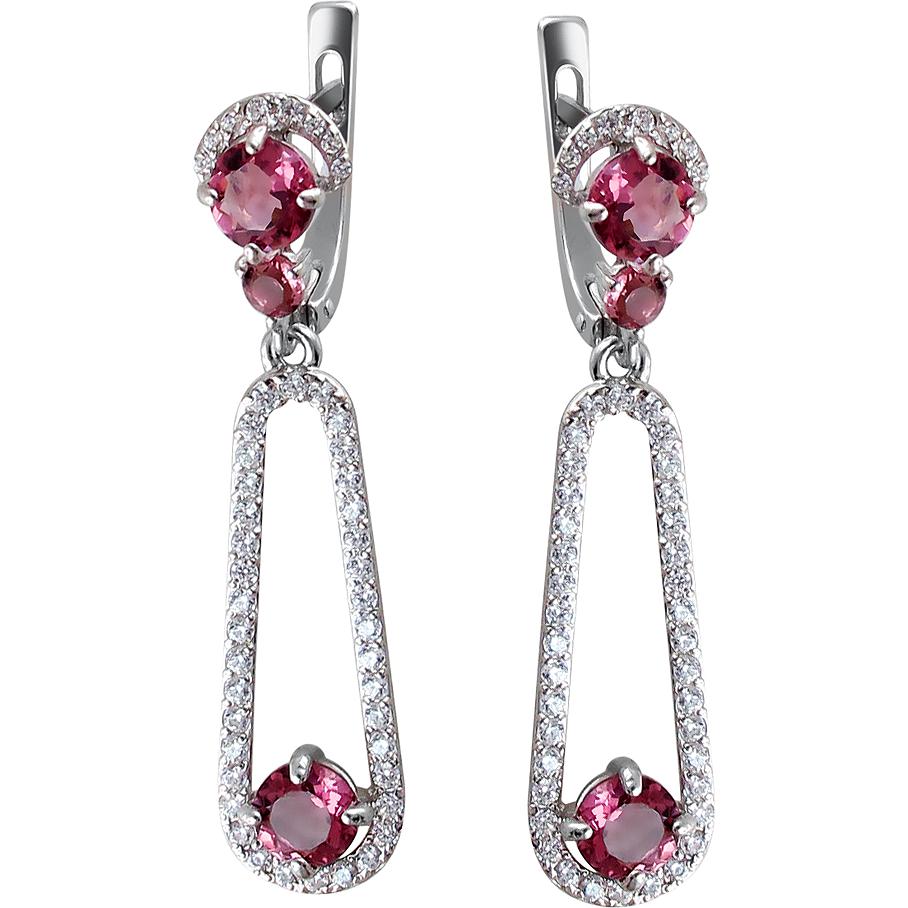 

Серьги женские из серебра Эстет С22С251287, фианит/swarovski, С22С251287