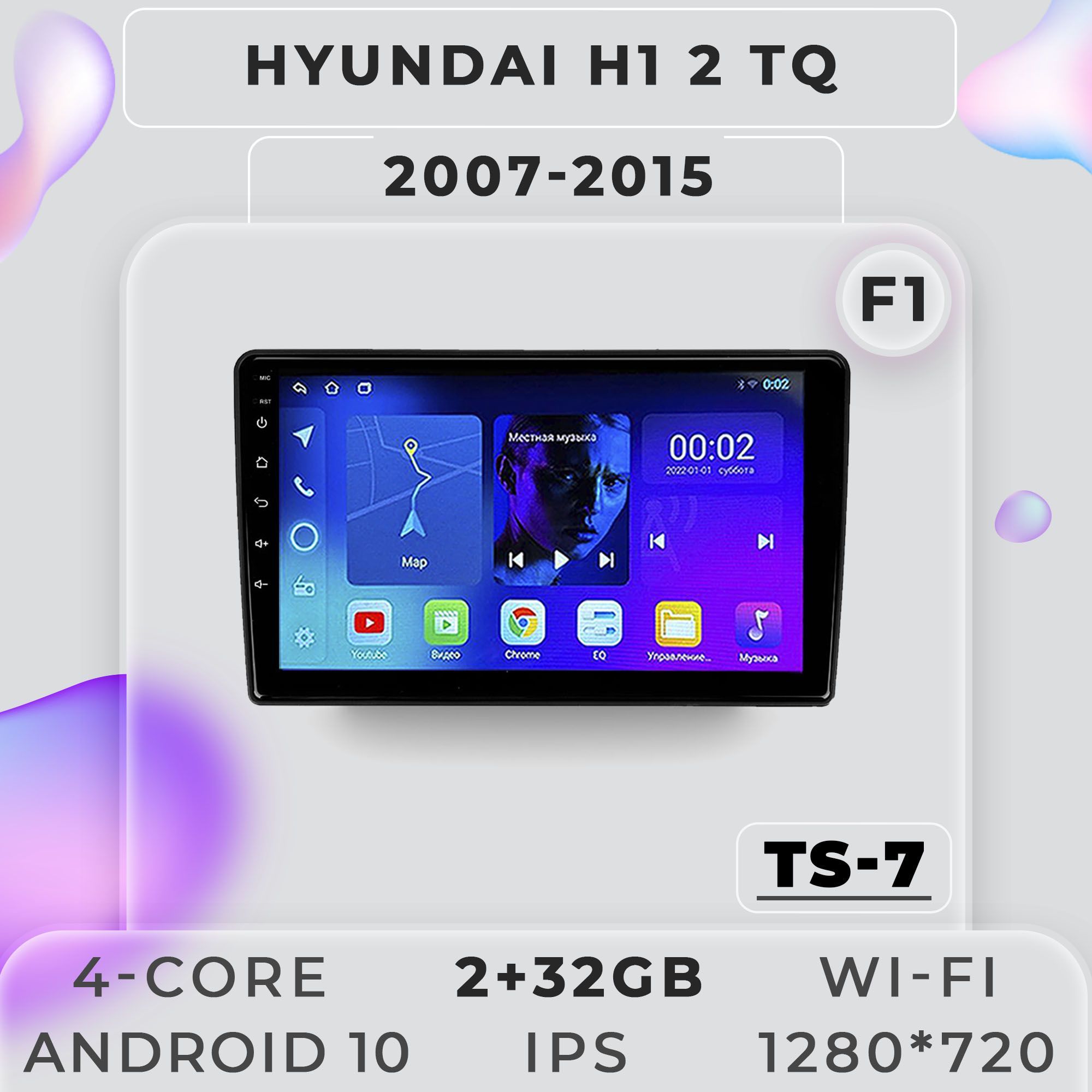 Штатная магнитола ProMusic TS7 Hyundai H1 Хендай Н1 2+32GB 2din