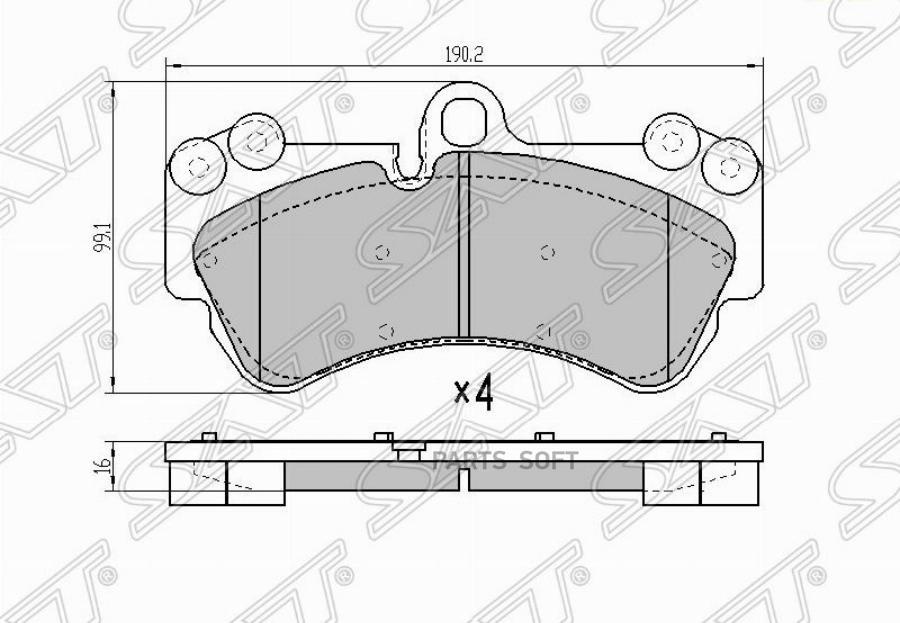 

Колодки тормозные перед PORSCHE CAYENNE 03-10 VW TOUAREG 02- SAT