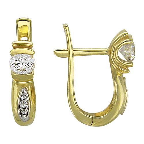 

Серьги из комбинированного золота с фианитом Эстет 01С165101Ж, 01С165101Ж