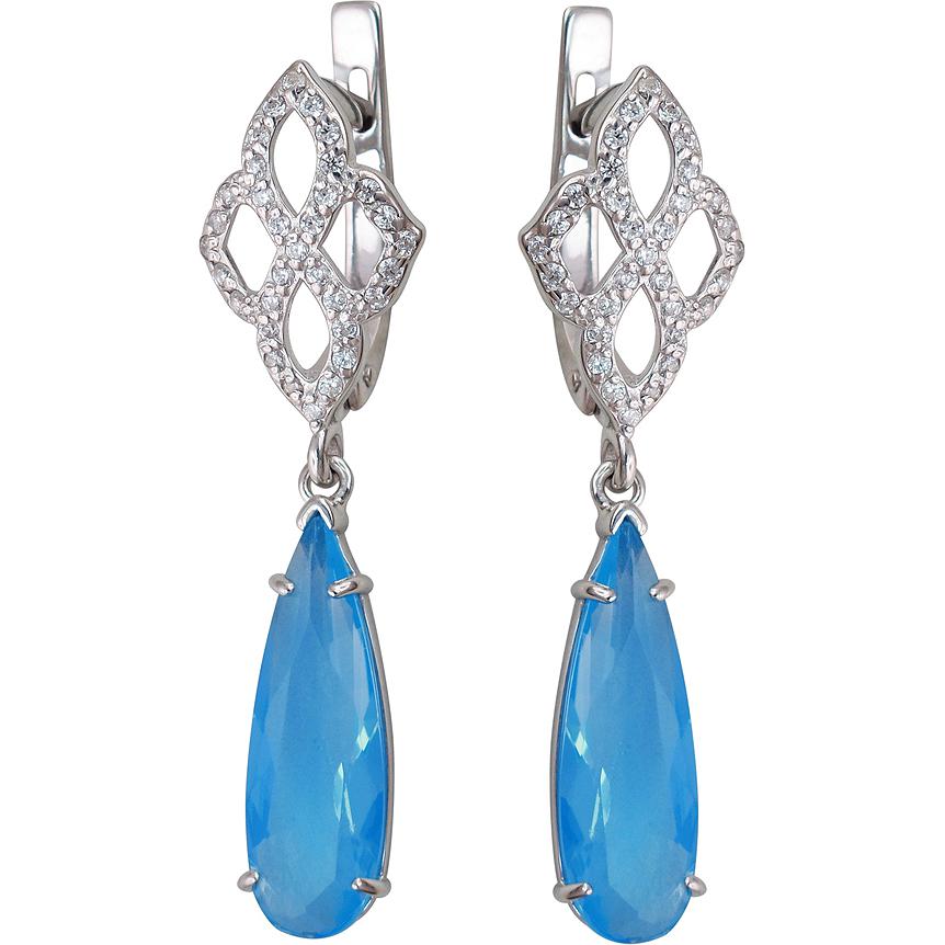 

Серьги женские из серебра Эстет С22С250979, фианит/swarovski, С22С250979