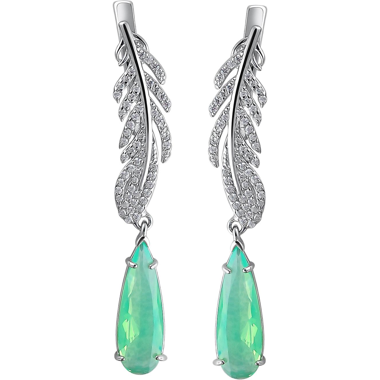 

Серьги женские из серебра Эстет С22С250893, фианит/swarovski, С22С250893