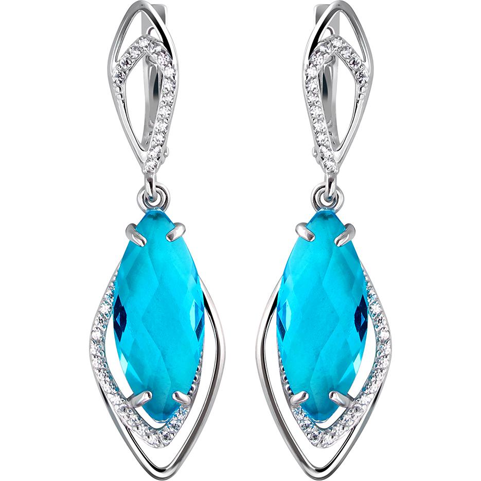 

Серьги женские из серебра Эстет С22С250865, фианит/swarovski, С22С250865