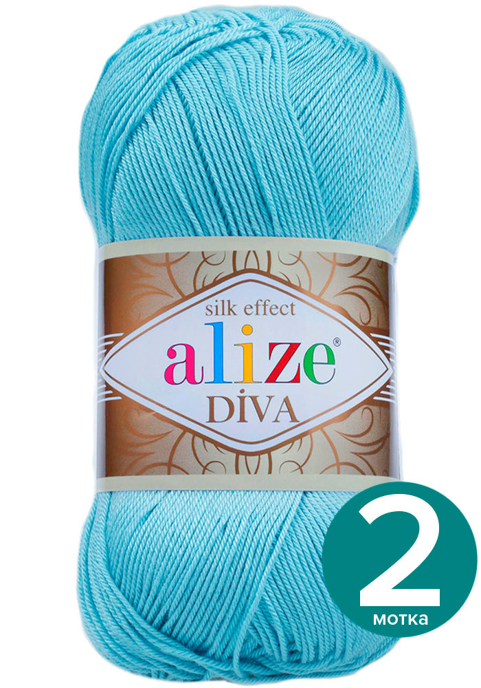 

Пряжа Alize Diva (Ализе Дива) - небесно-голубой (346), 100 г / 350 м (100% микрофибра акри, Divа klubоk.shор
