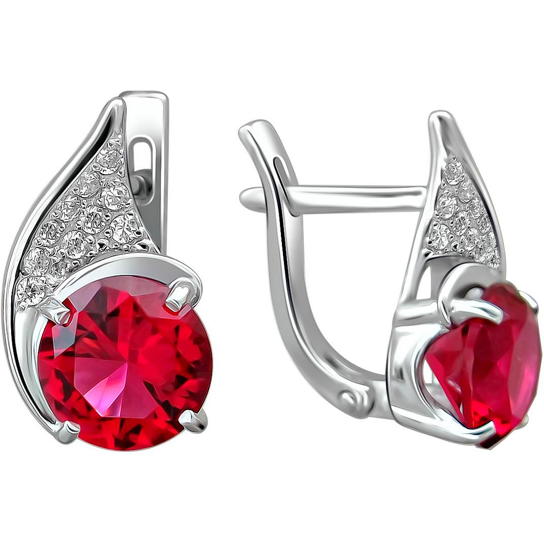 

Серьги женские из серебра Эстет С22С250204, фианит/swarovski, С22С250204