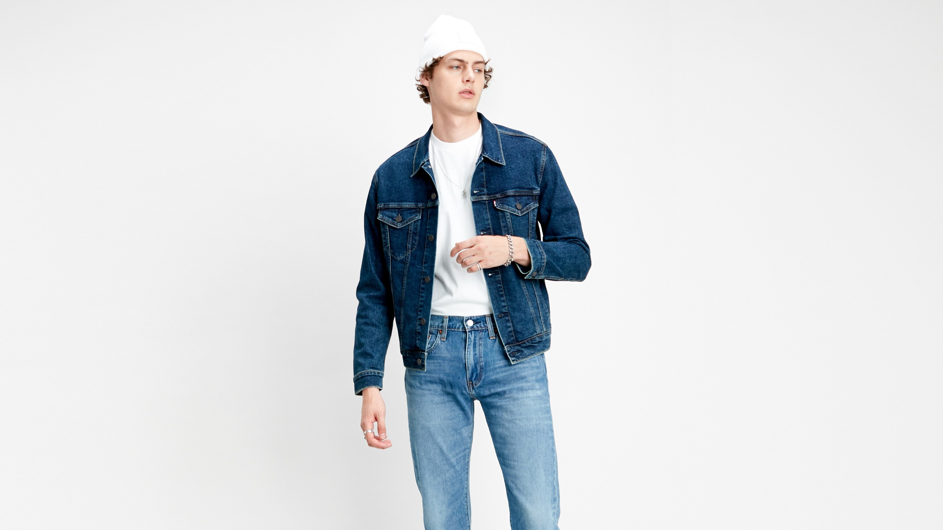 фото Джинсовая куртка мужская levi's the trucker jacket синяя xxl