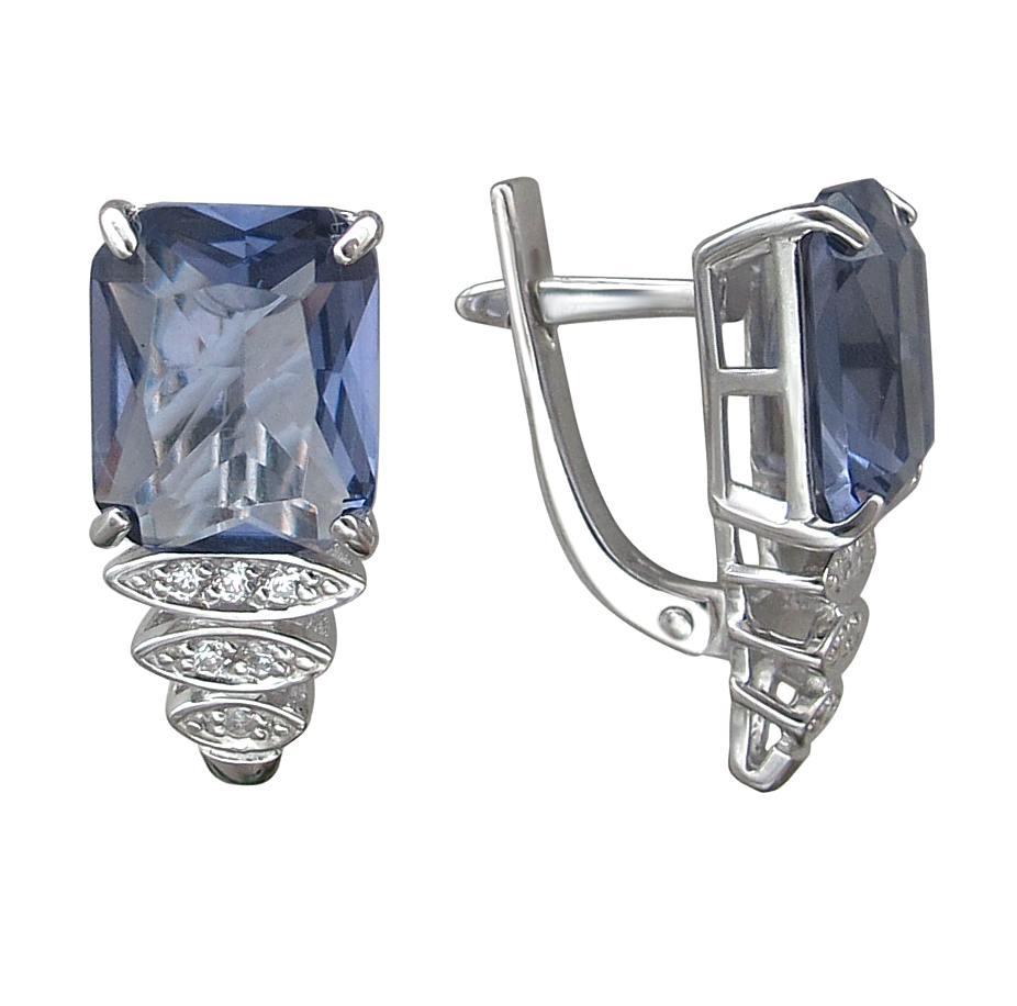 

Серьги женские из серебра Эстет С22С250192, фианит/swarovski, С22С250192