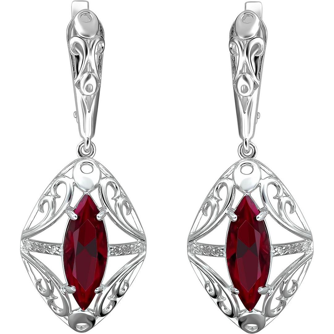 

Серьги женские из серебра Эстет С22С250168, фианит/swarovski