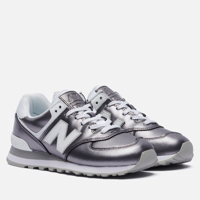 

Женские кроссовки New Balance 574 Metallic серебряный, размер 38 EU, 574 Metallic