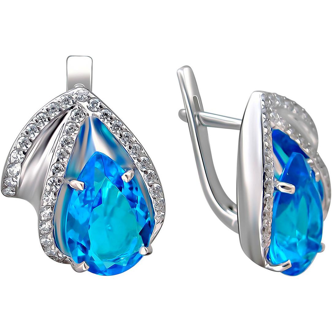 

Серьги женские из серебра Эстет С22С250130, фианит/swarovski, С22С250130