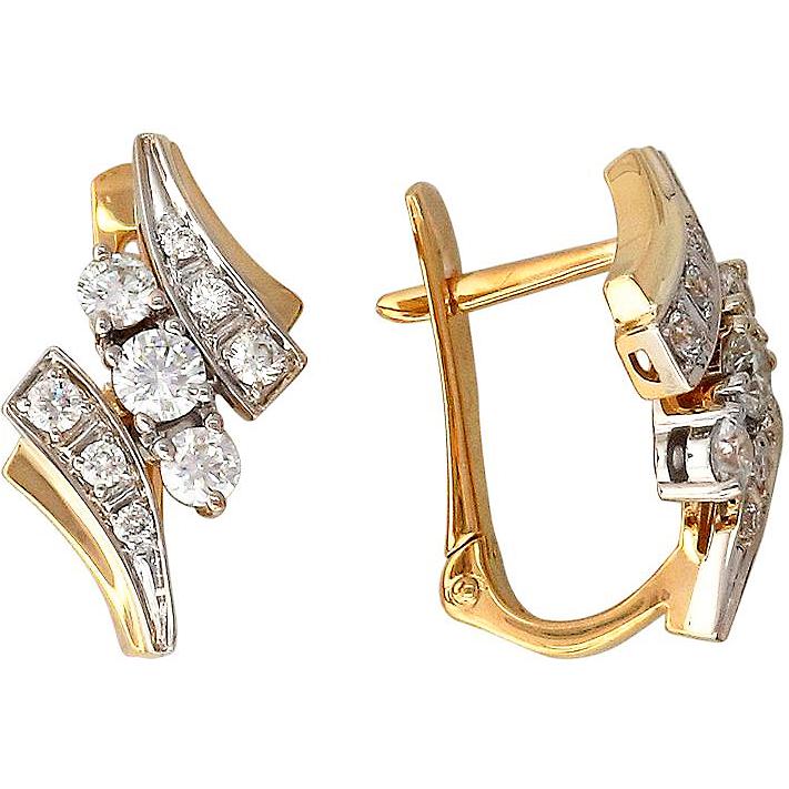 

Серьги из комбинированного золоа Эстет 01С166192, фианит, 01С166192