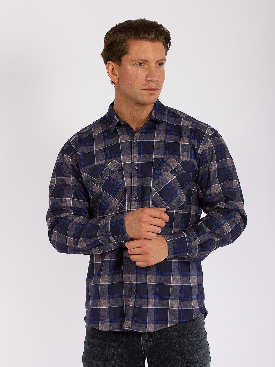 

Рубашка мужская PALMARY LEADING GD57001291 синяя 3XL, Синий, GD57001291