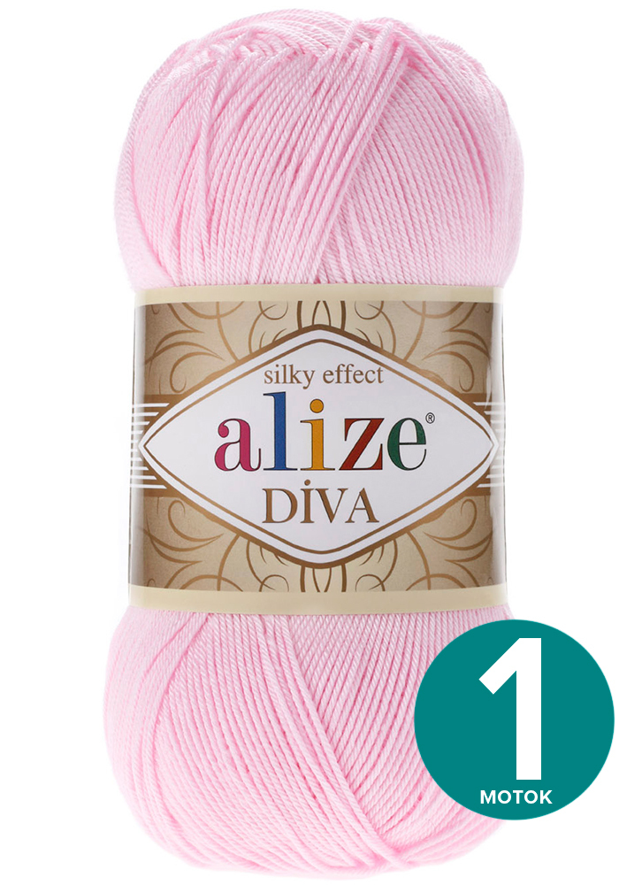 

Пряжа Alize Diva (Ализе Дива) - розовый (185), 100 г / 350 м (100% микрофибра акрил) 1 шт, Divа klubоk.shор