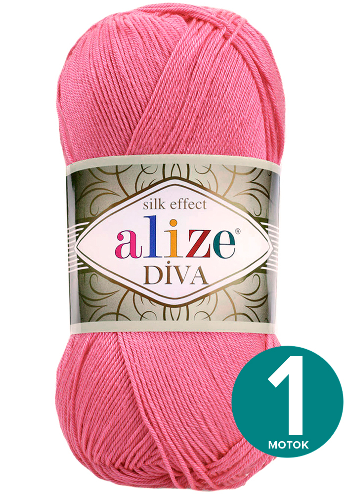 

Пряжа Alize Diva (Ализе Дива) - ярко-розовый (178), 100 г / 350 м (100% микрофибра акрил), Divа klubоk.shор