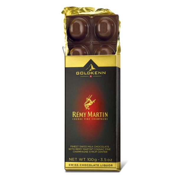 

Швейцарский молочный шоколад Goldkenn с алкоголем "С коньяком Remy Martin", 100 г