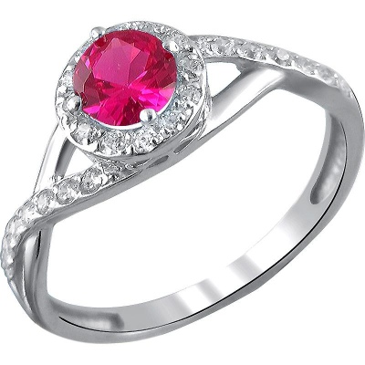 

Кольцо из серебра р. 16,5 Эстет 01К258520-3, фианит/рубин, 01К258520-3