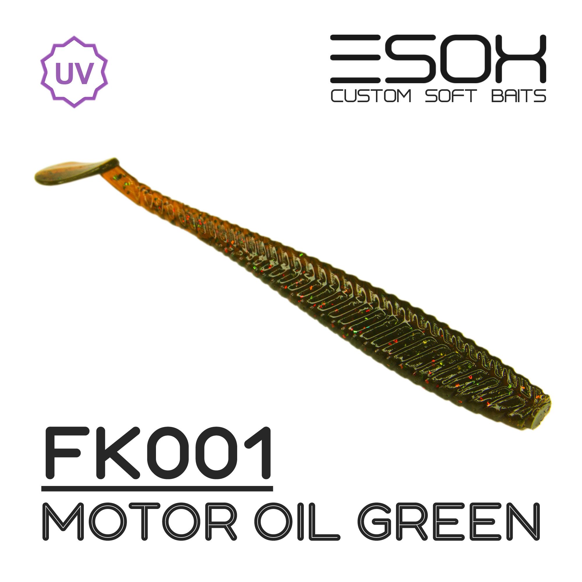 Силиконовая приманка Esox Tratta 106 мм цвет fk001 Motor Oil Green 4 шт