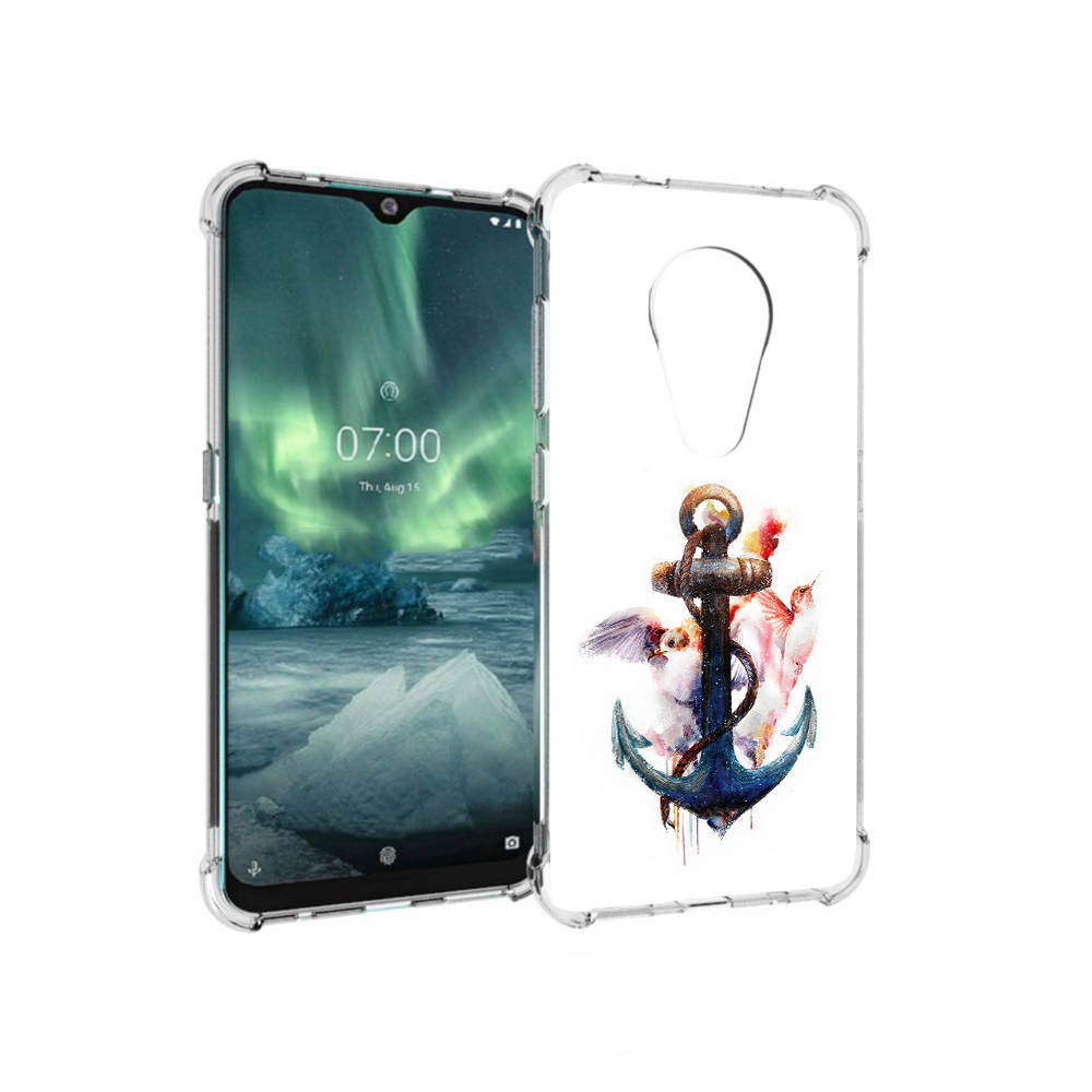 

Чехол MyPads Tocco для Nokia 7.2 якорь с птицами (PT139171.105.703), Прозрачный, Tocco