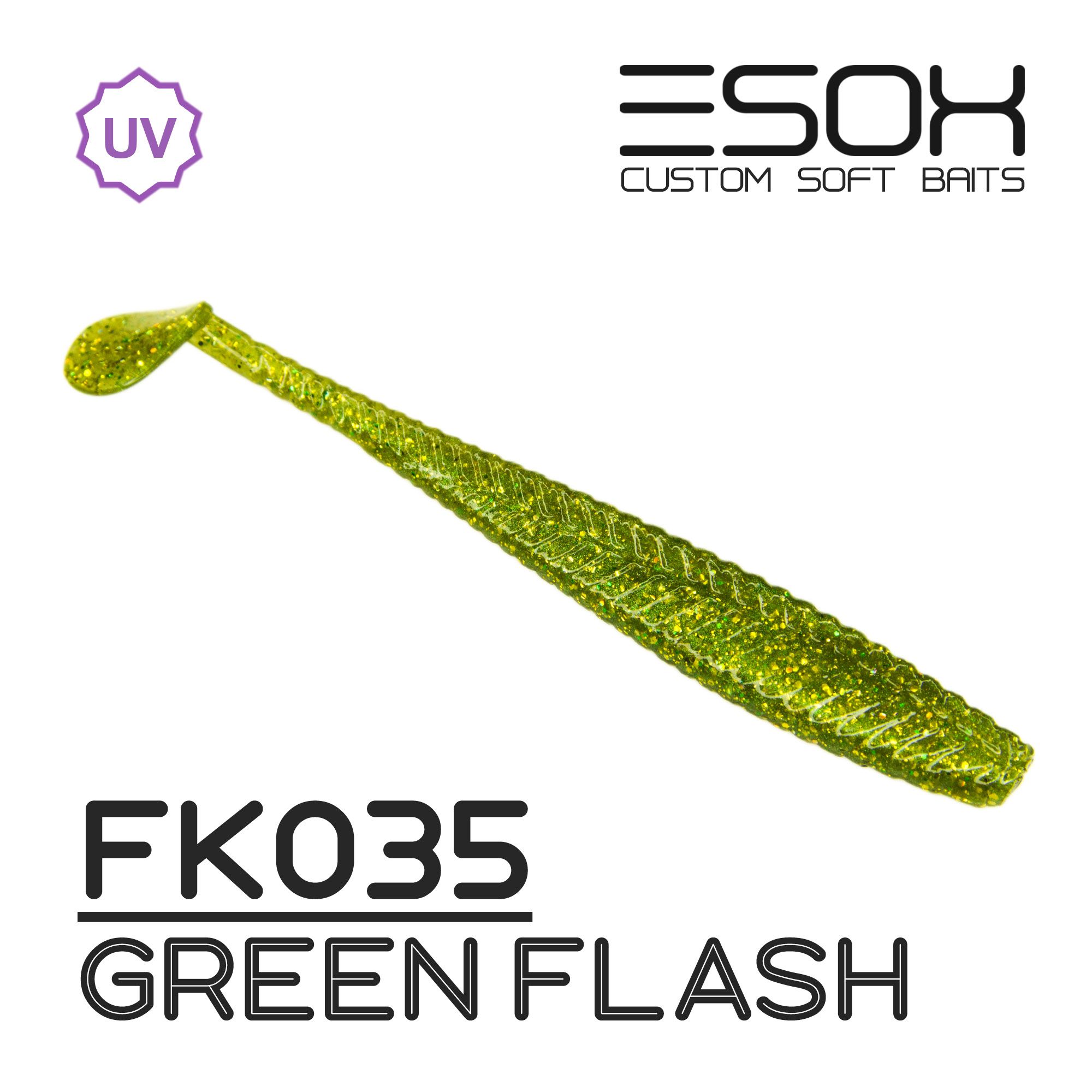Силиконовая приманка Esox Tratta 106 мм цвет fk035 Green Flash 4 шт