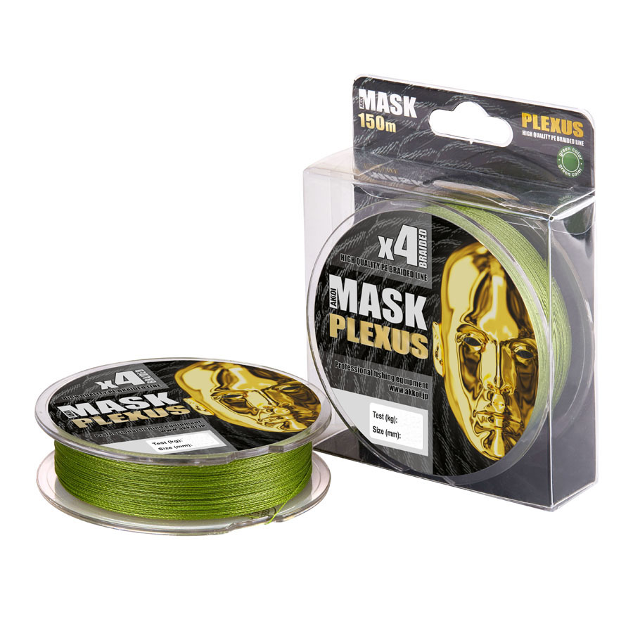 

Леска плетеная Akkoi Mask Plexus 0,18 мм, 150 м, 7,71 кг, green, Зеленый, Mask Plexus