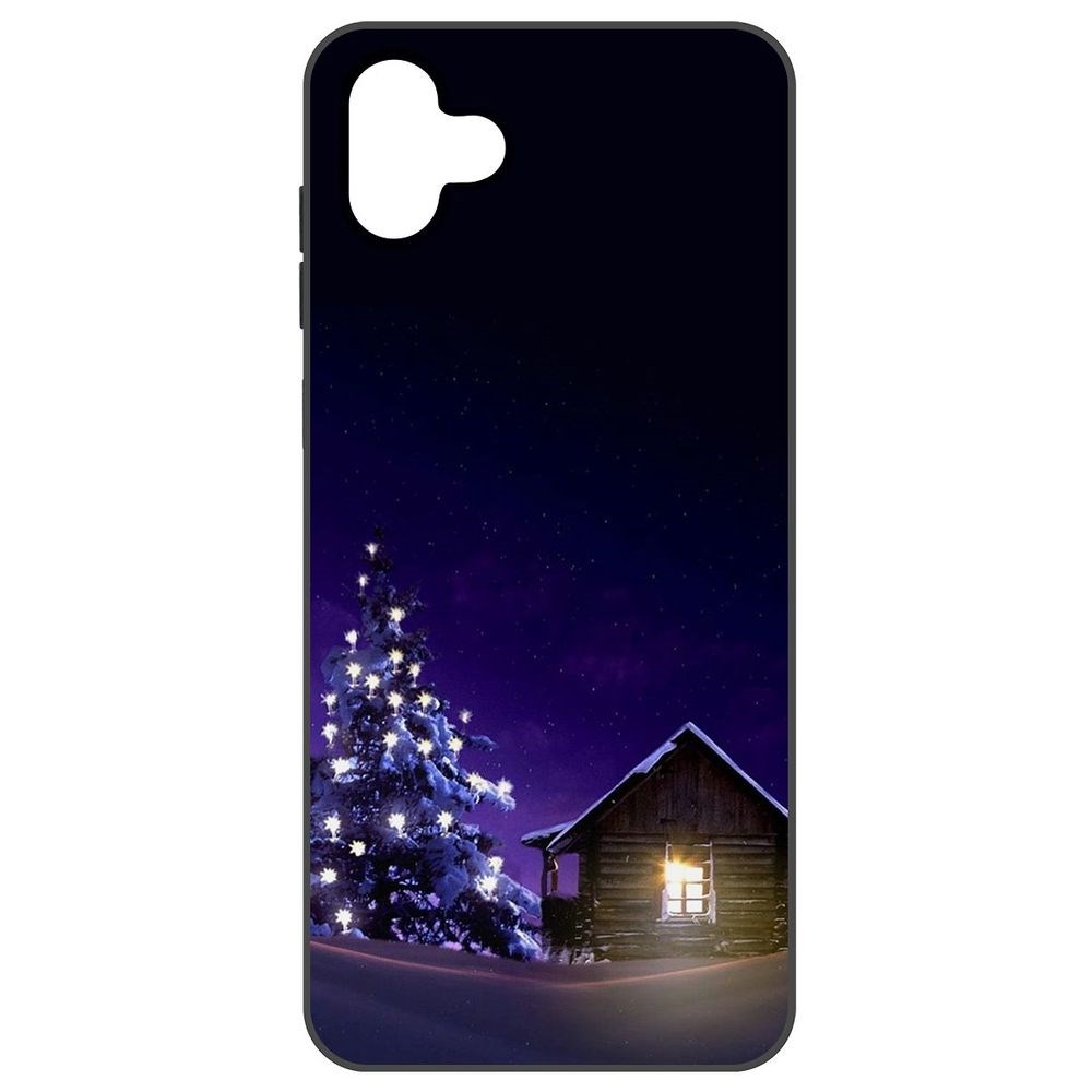 

Чехол-накладка Софт Зимний домик для Samsung Galaxy A04 (A045), Черный