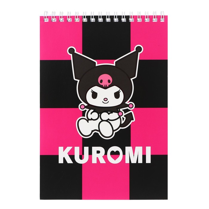 

Блокнот Centrum Kuromi-3 А5, 60 листов в клетку на гребне, обложка целлюлозный картон