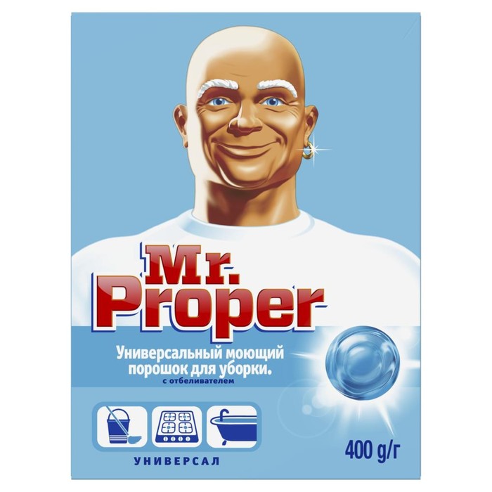 фото Средство для мытья полов mr.proper, универсальный, порошок с отбеливателем, 400 г mr. proper