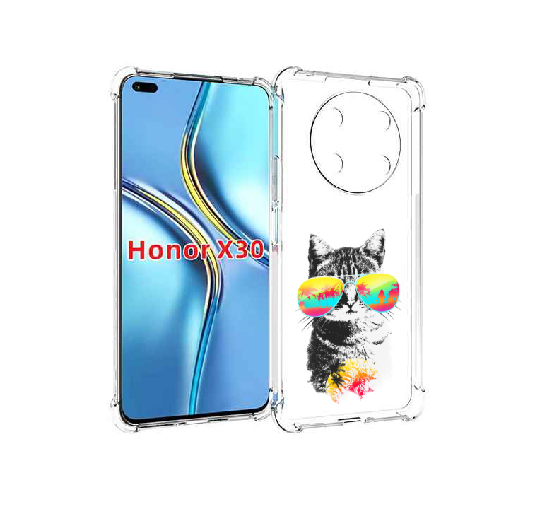 

Чехол MyPads крутой кот для Honor X30 / Magic4 Lite 5G, Прозрачный, Tocco