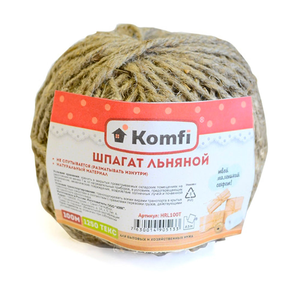

Шпагат хозяйственный Komfi 1250 текс 100 м