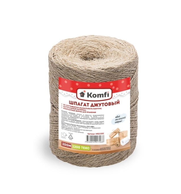 

Шпагат хозяйственный Komfi 1200 текс 200 м