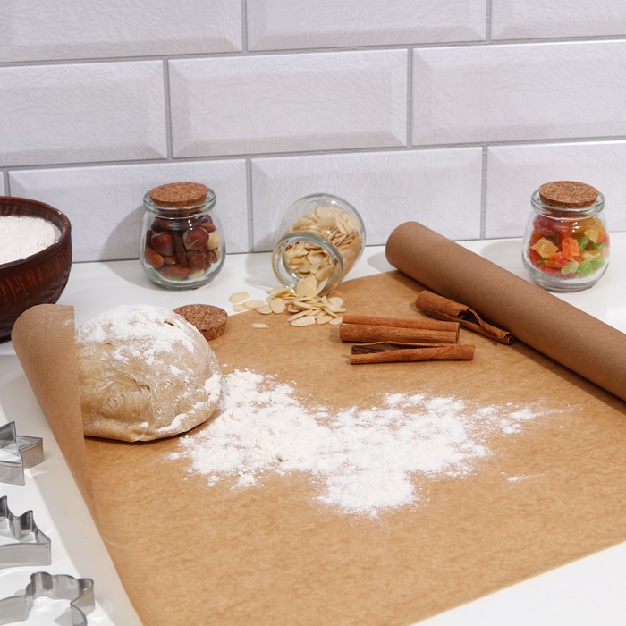 

Пергамент силиконизированный, коричневый, жиростойкий, 38 см х 8 м