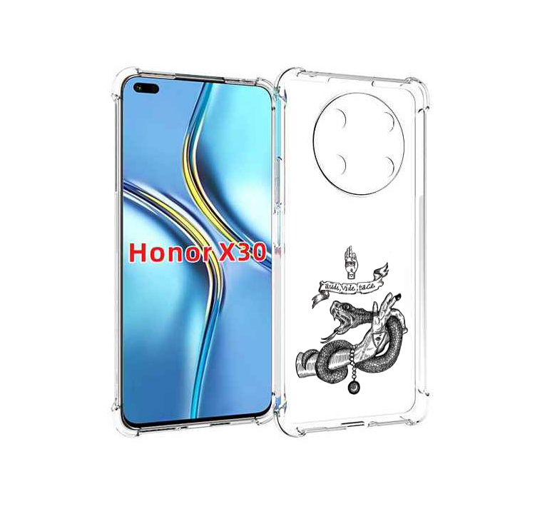 

Чехол MyPads змея на руке рисунок для Honor X30 / Magic4 Lite 5G, Прозрачный, Tocco