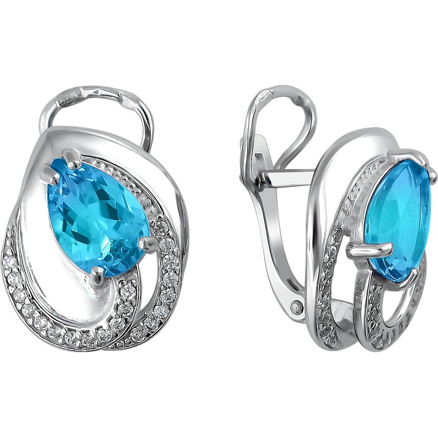 

Серьги женские из серебра Эстет 48С3578705, топаз/фианит, 48С3578705