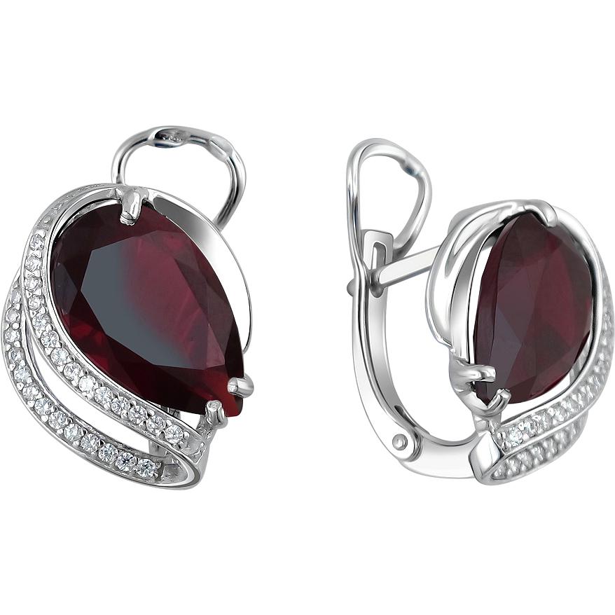 

Серьги женские из серебра Эстет 48С2578585, гранат/фианит, 48С2578585